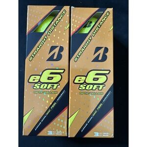 New Lot Of 2 BRIDGESTONE e6 Soft Golf Balls Optic Yellow Precision Distance
